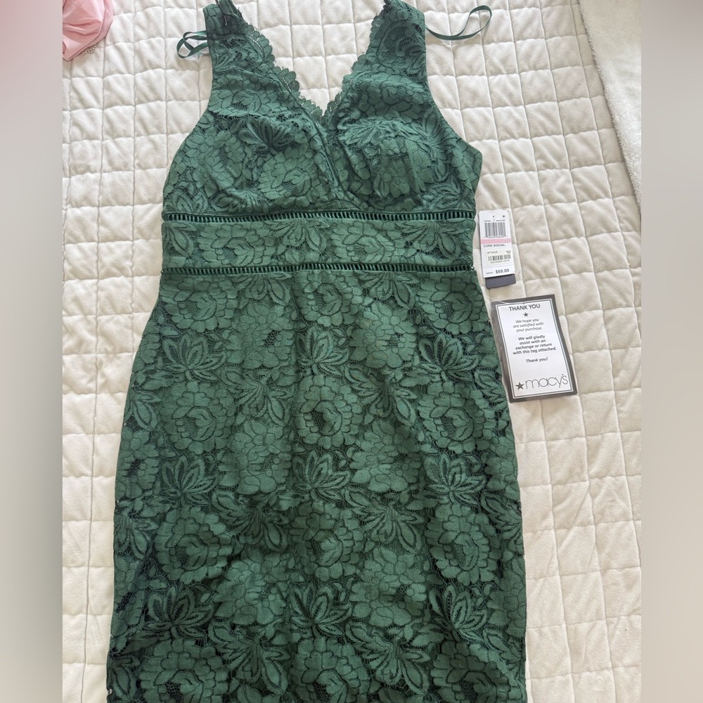 Elegant Green Lace Dress